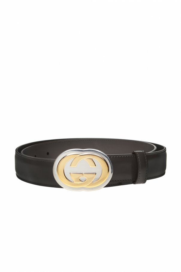 gucci Scott Leather belt with logo