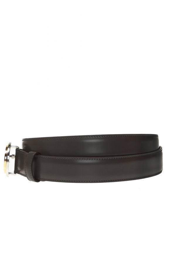 gucci Scott Leather belt with logo