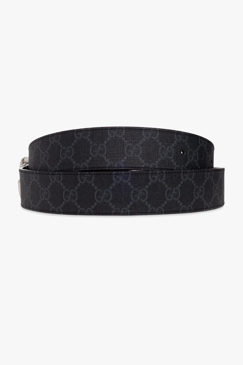 Gucci Reversible Belt with Square G Buckle GG Supreme Black