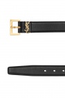 Saint Laurent saint laurent monogram leopard print suede belt