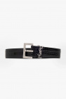 Saint Laurent BLACK Leather belt with logo