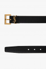 Saint Laurent BLACK Leather belt with logo