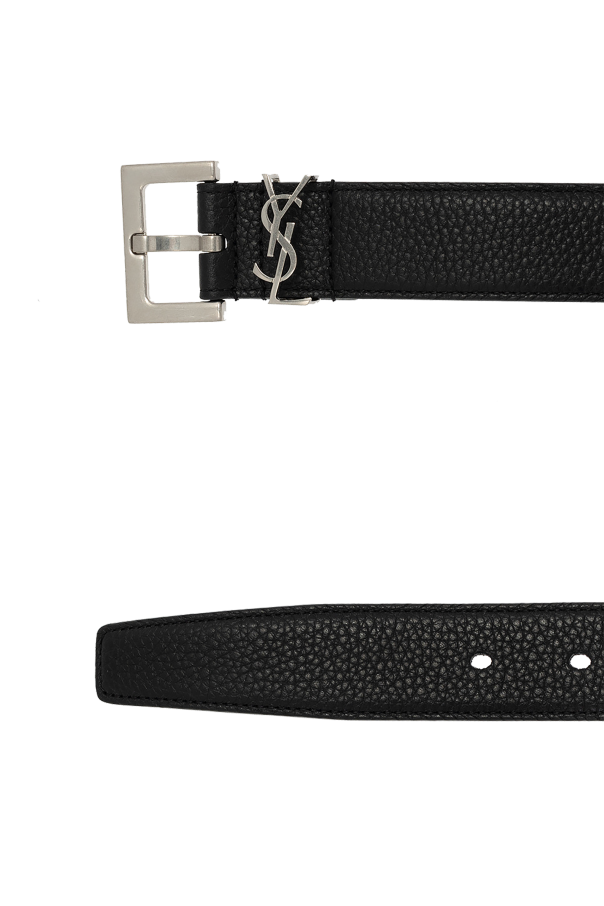 Saint Laurent Leather belt with logo