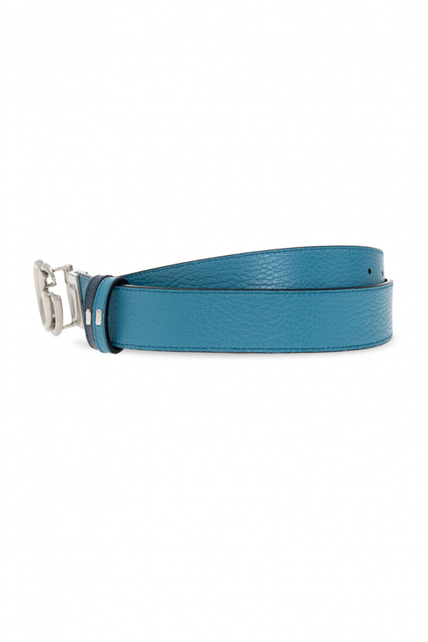 Gucci GG Reversible Leather Belt Blue/Black Size 90.36