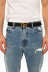 gucci Red Leather belt with logo