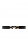 gucci black Leather belt with logo