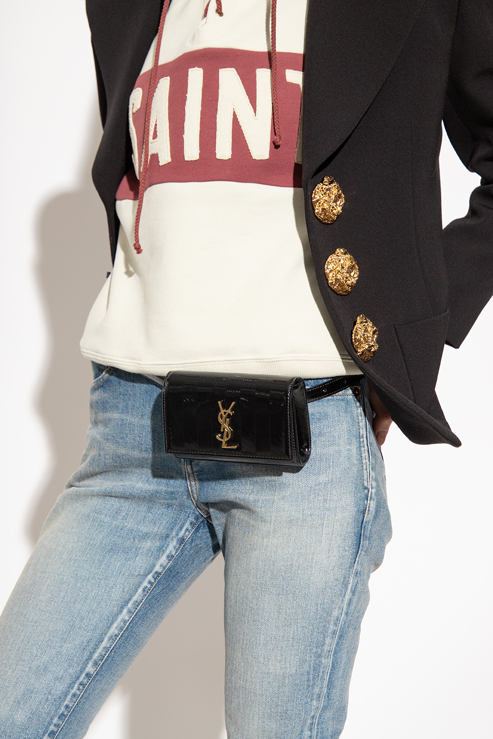 Ysl Saint Laurent woman Lou waist belt bag  Ysl belt bag, Street style bags,  Ysl belt
