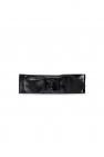 Saint Laurent Saint Laurent logo plaque crocodile-effect belt