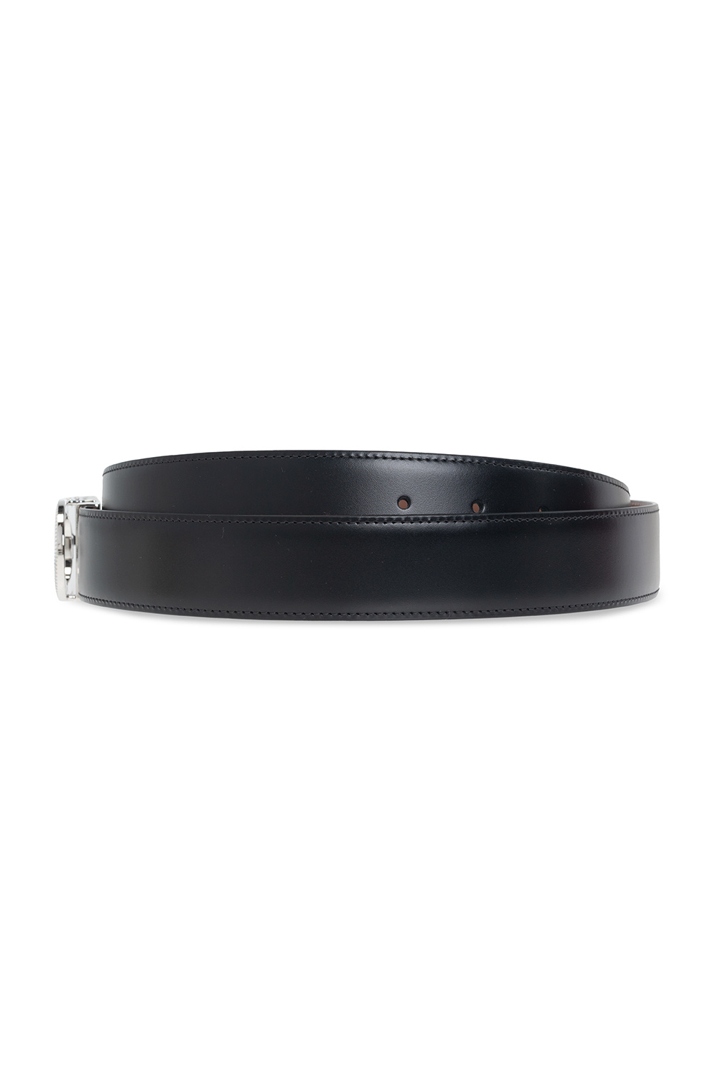 Monogram Reversible Leather Belt // Black + Blue + Red - Salvatore