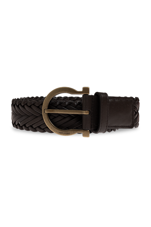 Leather belt with decorative braid od FERRAGAMO