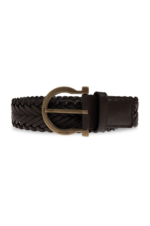 Leather belt with decorative braid