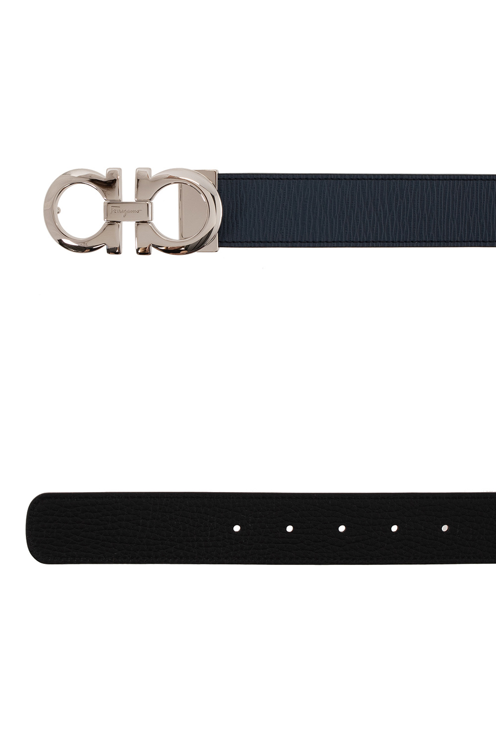 FERRAGAMO Reversible Double Gancio Belt