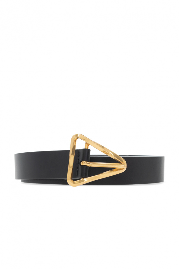 bottega Texture Veneta Leather belt with buckle