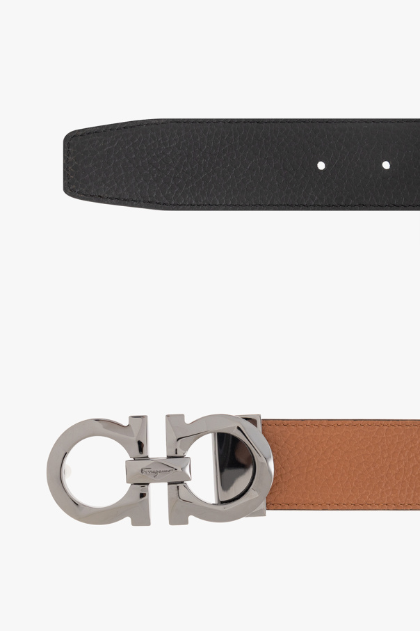 Ferragamo Gancini-plaque leather belt - Brown