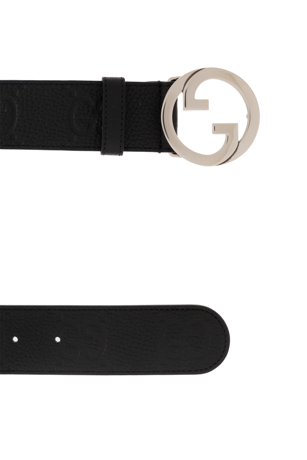 Gucci Track Leather belt with logo