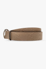 Gucci beige Leather belt with logo