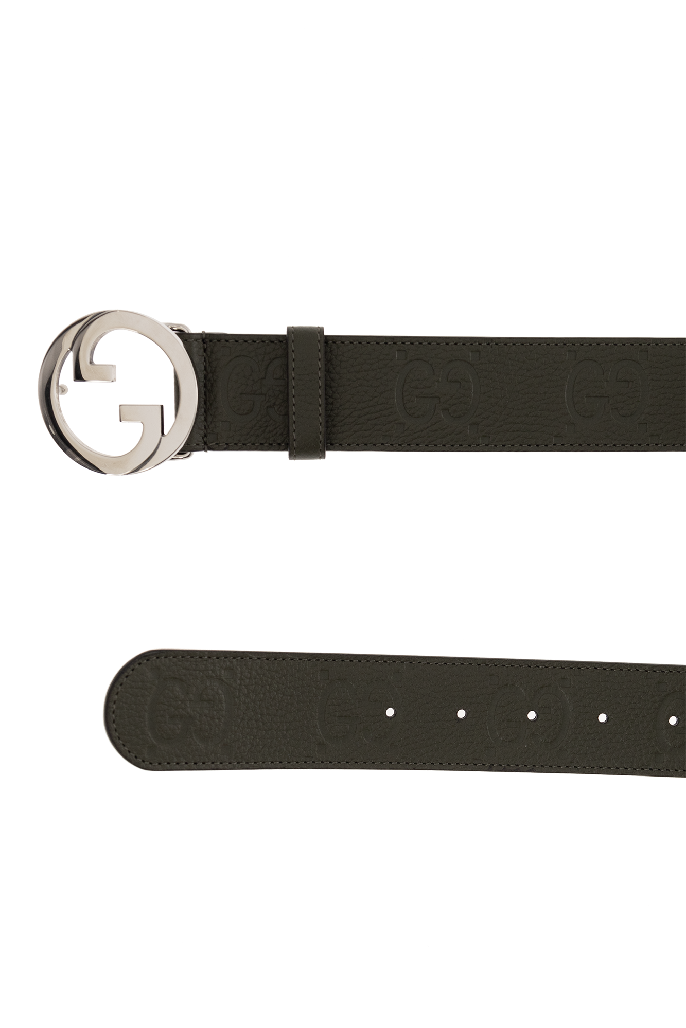 Lacoste Men's Embossed Leather Monogram Belt