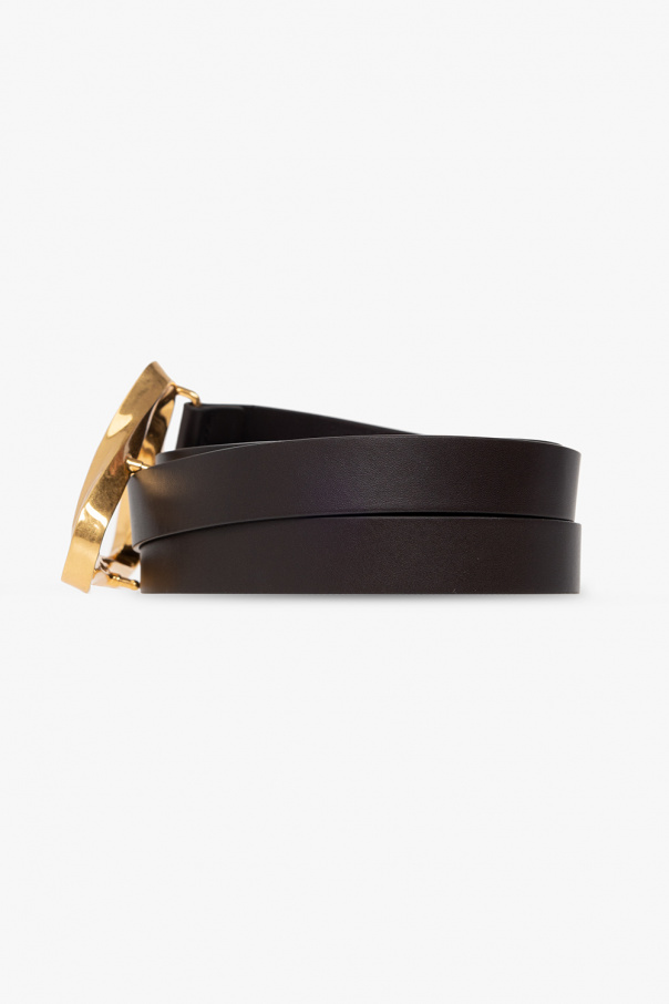 bottega belt Veneta Leather belt with decorative buckle