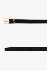 Saint Laurent BLACK Leather belt with logo