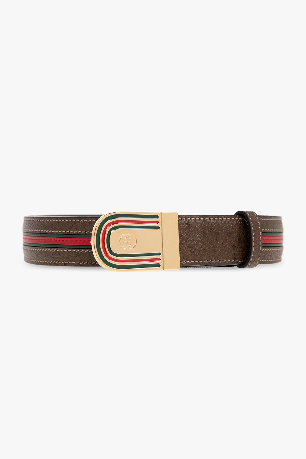 gucci Kids Leather belt with logo