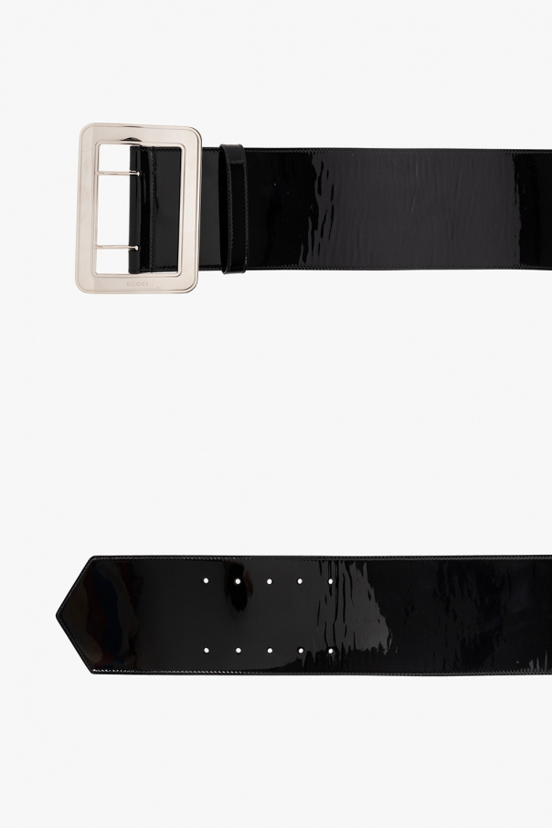 gucci Eau Patent-leather waist belt