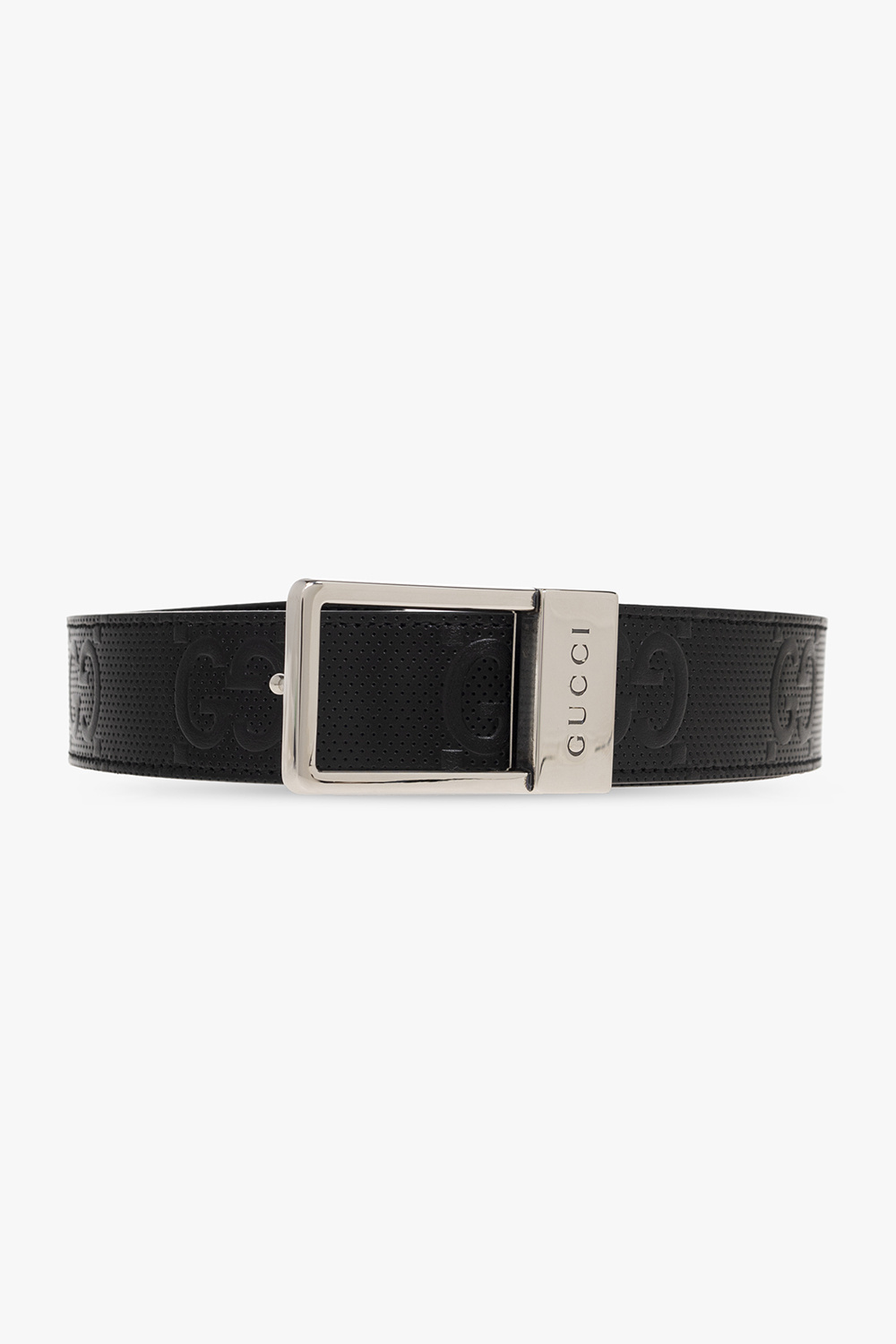 gucci silver Leather belt
