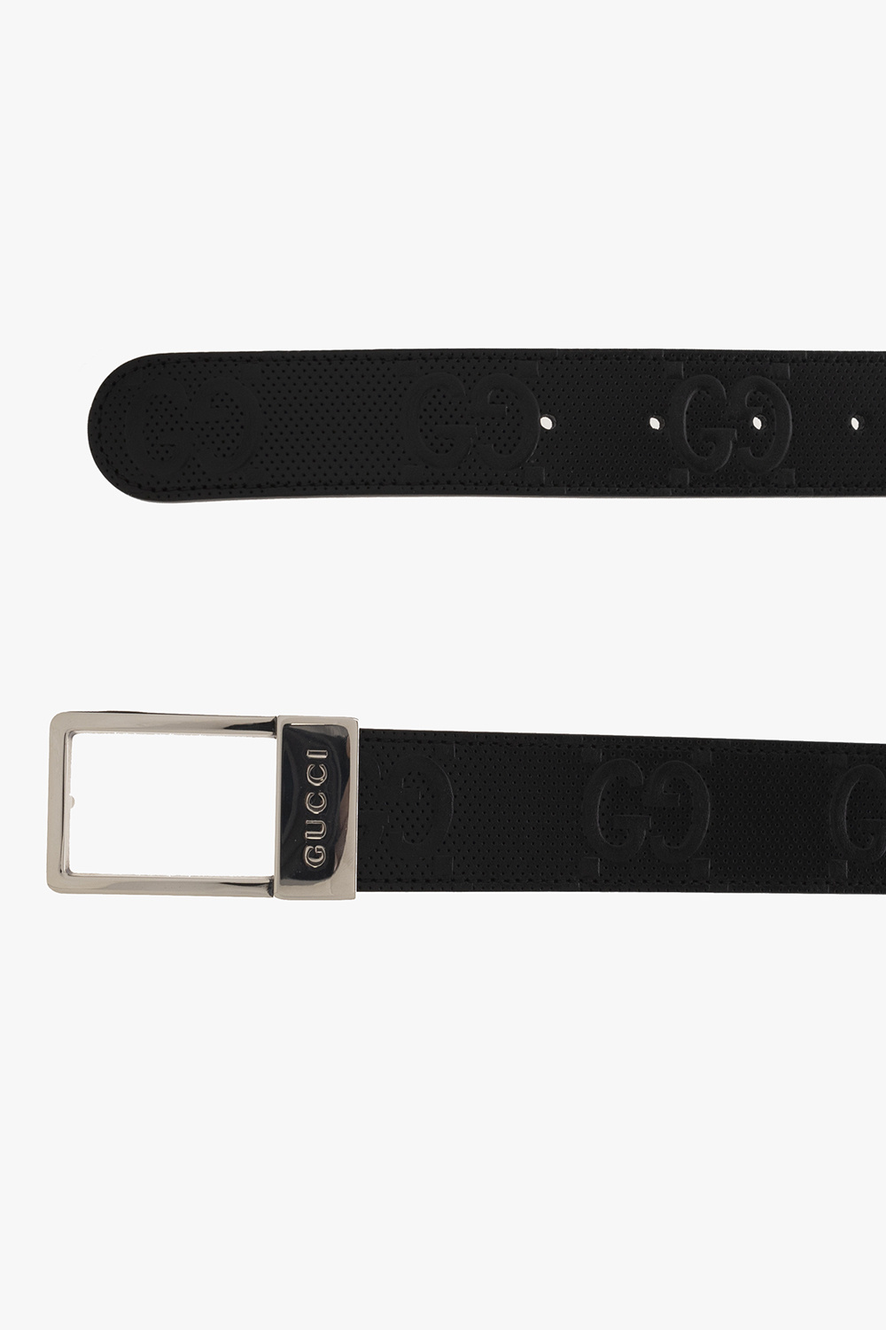 gucci silver Leather belt