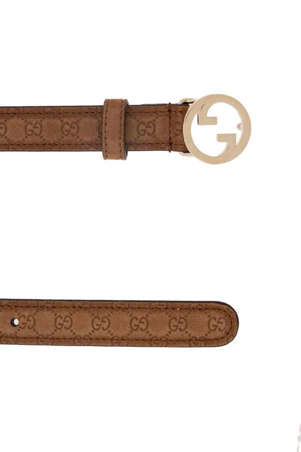 Gucci Suede belt with monogram