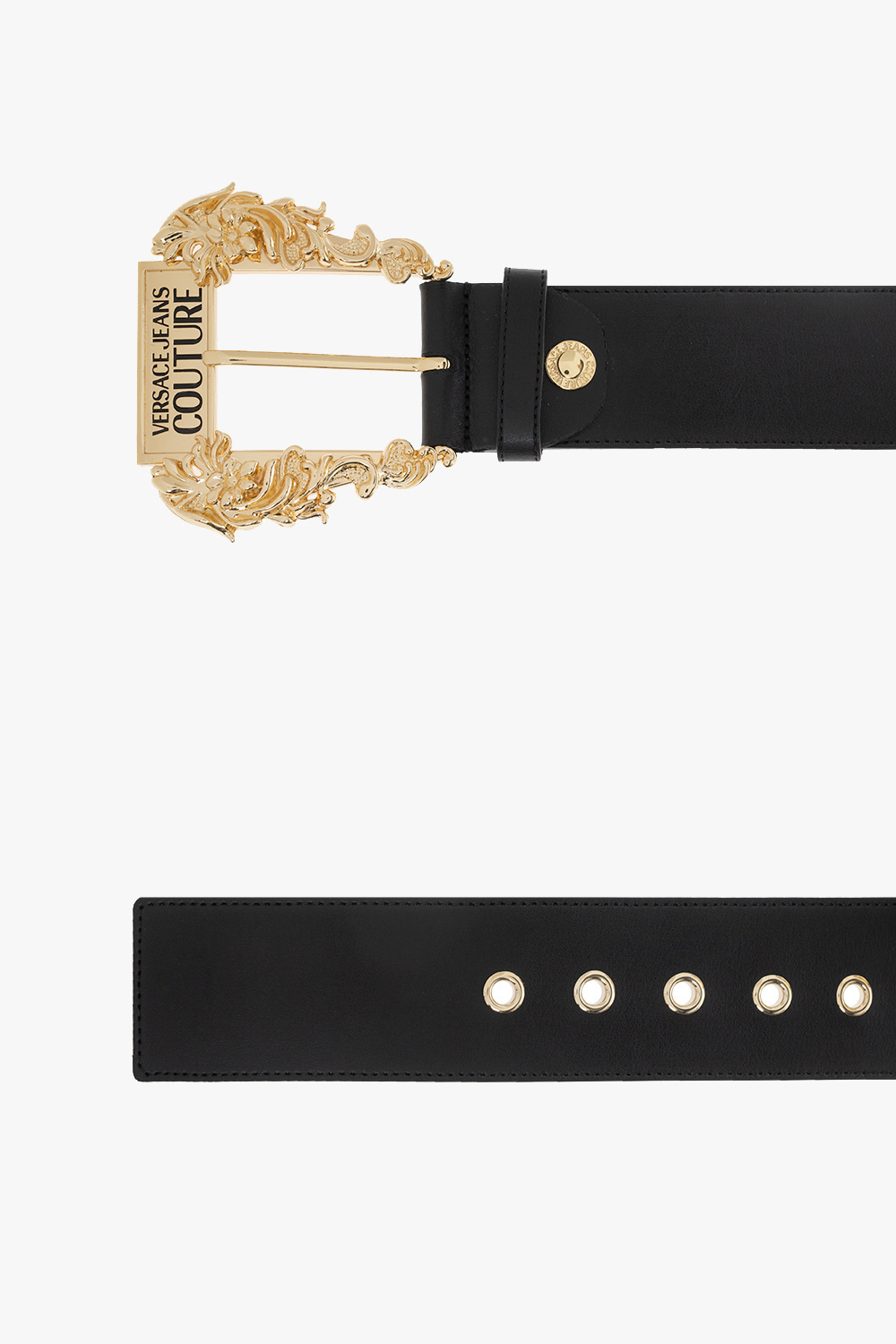 Versace Classic Medusa Belt Black in Leather with Gold-tone - GB