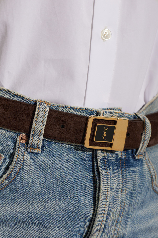 Saint Laurent Suede belt with buckle