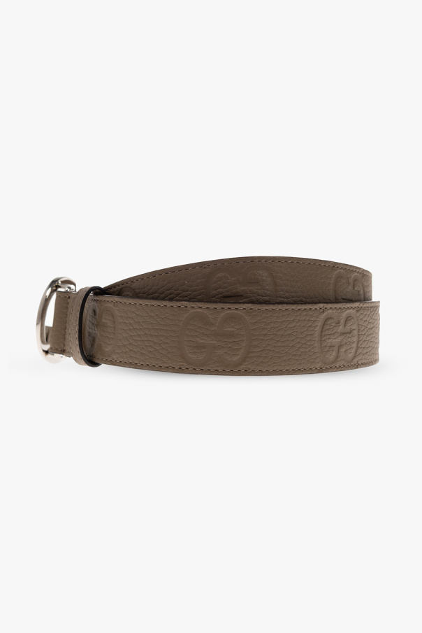 gucci lurex Leather belt with gucci lurex Print buckle