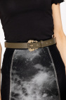 logo-patch cargo shorts Blau Leather belt