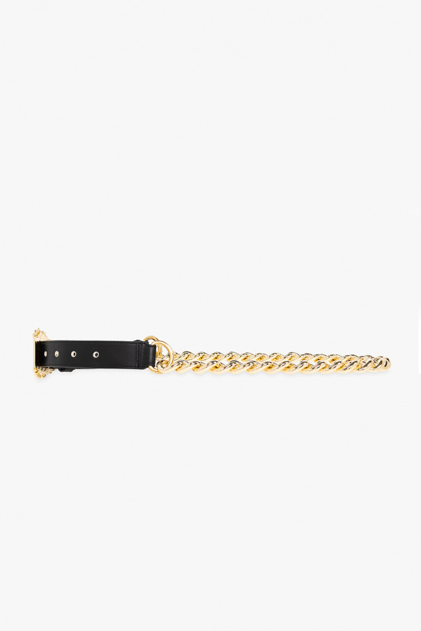 Pinko crystal-embellished straight Topman jeans Chain-trimmed belt