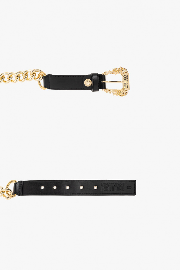 Pinko crystal-embellished straight Topman jeans Chain-trimmed belt