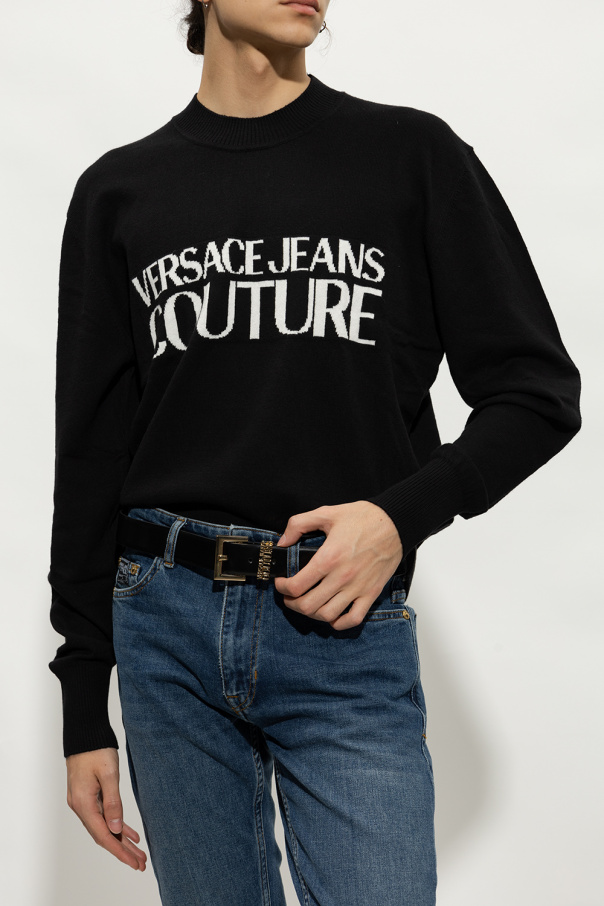 Versace Marian Jeans Couture Leather belt with logo