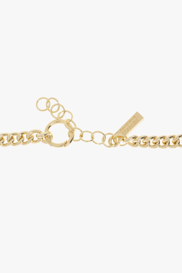 Versace linen-blend jeans Couture Chain-link belt