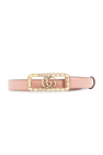 Gucci PINK Leather belt with logo