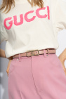 Gucci PINK Leather belt with logo