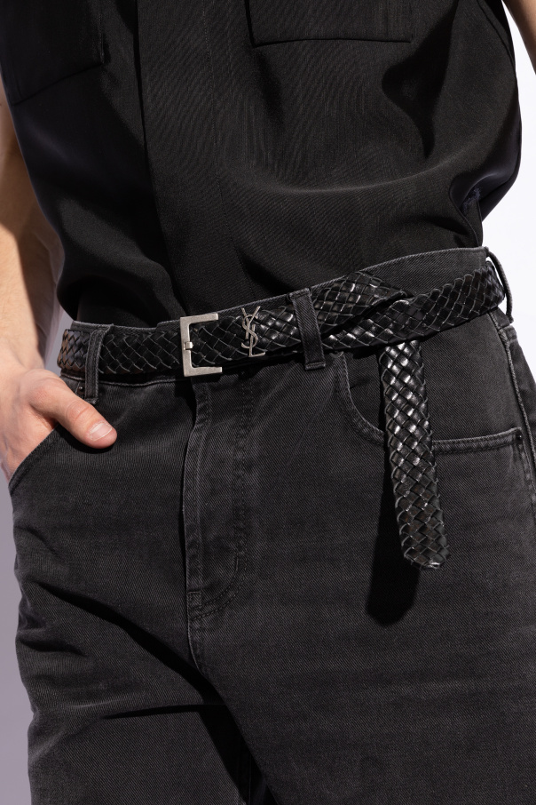 Saint Laurent Leather woven belt