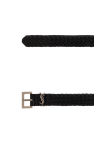 Saint Laurent BLACK Leather woven belt