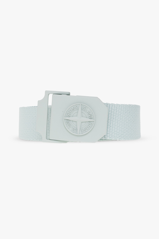 Stone Island Blue belt with a logo-engraved buckle from