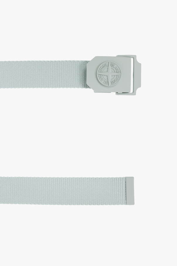Stone Island Blue belt with a logo-engraved buckle from