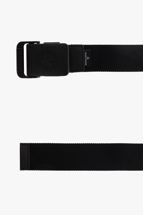 Stone Island Black belt from . This item is complete with a logo-engraved buckle