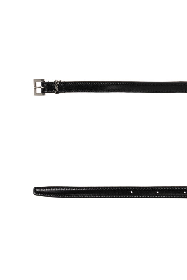 Saint Laurent Leather belt with logo