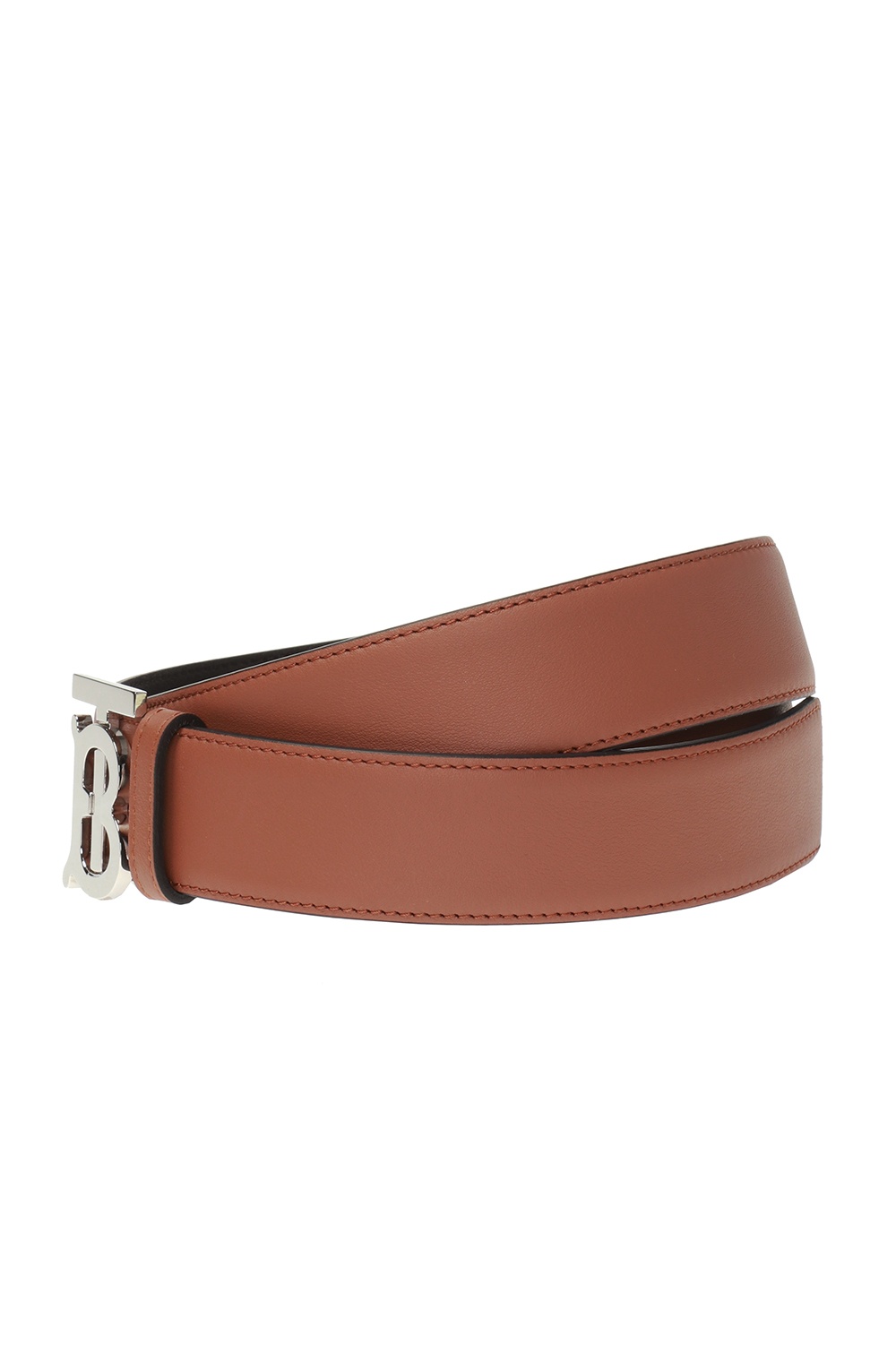 Reversible Monogram Motif Leather Belt in Malt Brown/black - Women