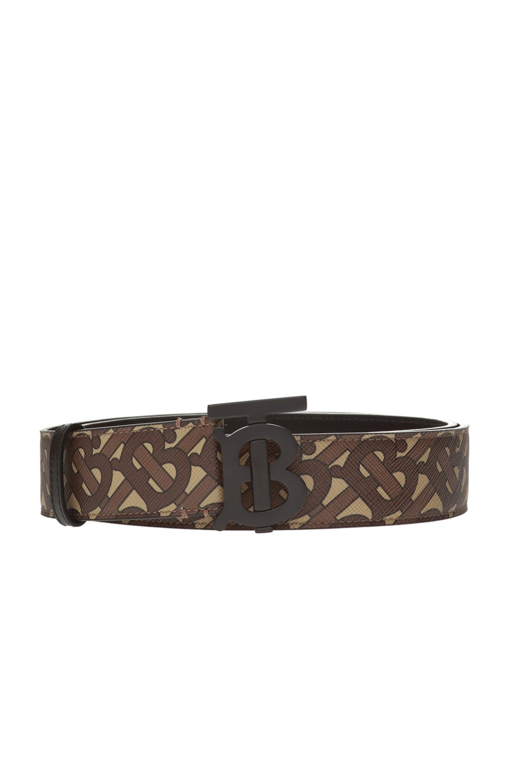 Burberry Bridle Brown Monogram Coated Canvas TB Buckle Belt S Burberry
