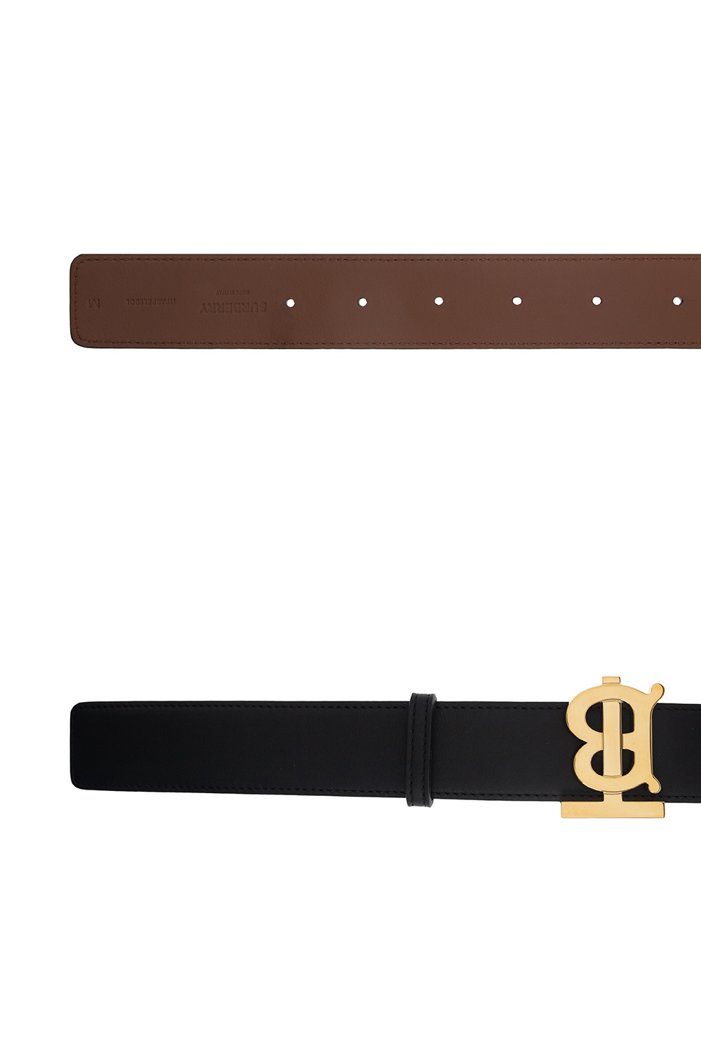 Shop Burberry Reversible Monogram Motif Leather Belt