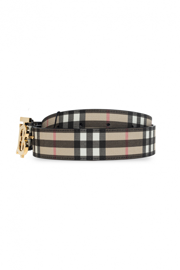 burberry check-print ‘TB’ patterned belt