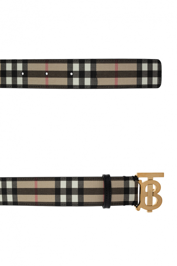 burberry check-print ‘TB’ patterned belt