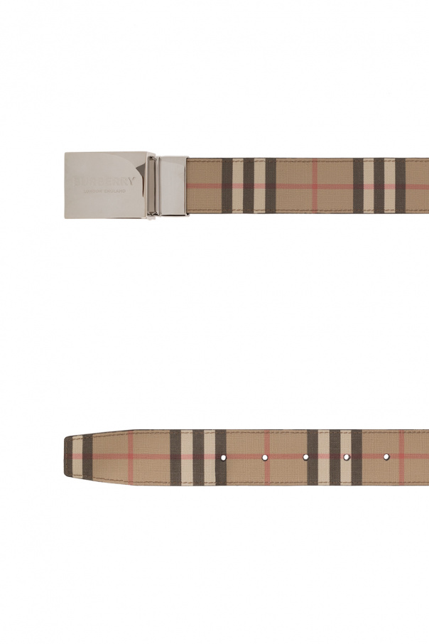 Burberry Check-Engraved Palladium-Plated Tie Bar